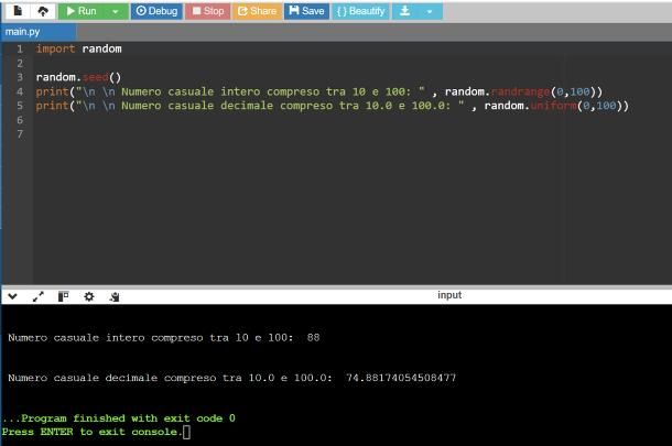 Come generare numeri casuali su Python