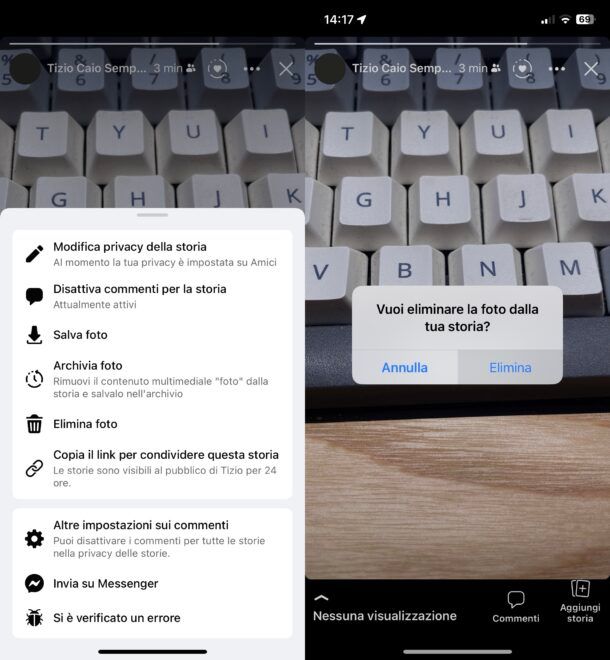 Come disattivare le mie storie su Facebook