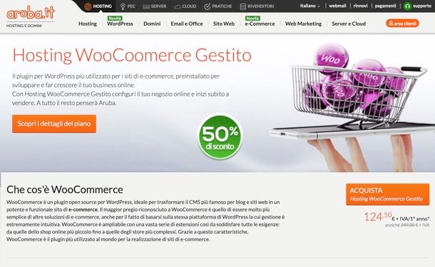 Hosting WooCommerce Gestito di Aruba