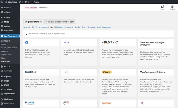 Estensioni WooCommerce