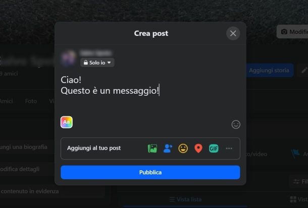 Come andare a capo in un post su Facebook