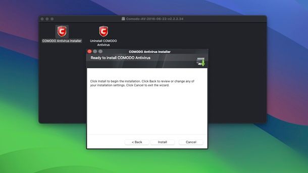 Installazione Comodo Antivirus macOS