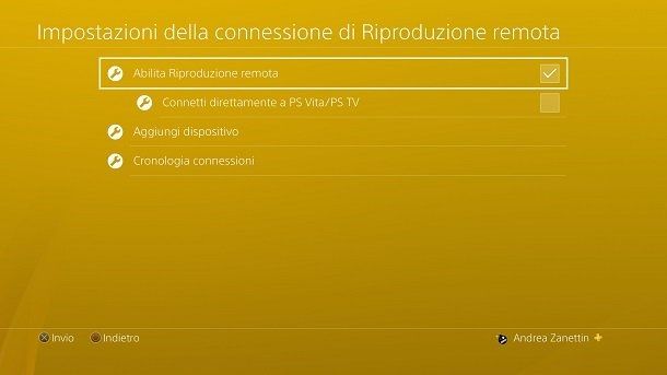 Ablita riproduzione remota