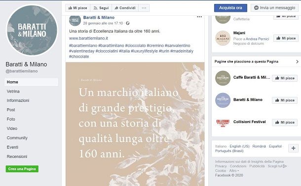 Migliori pagine Facebook bar