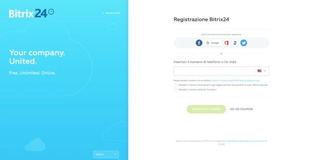 Registrazione a Bitrix24