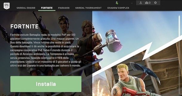 Installa Fortnite