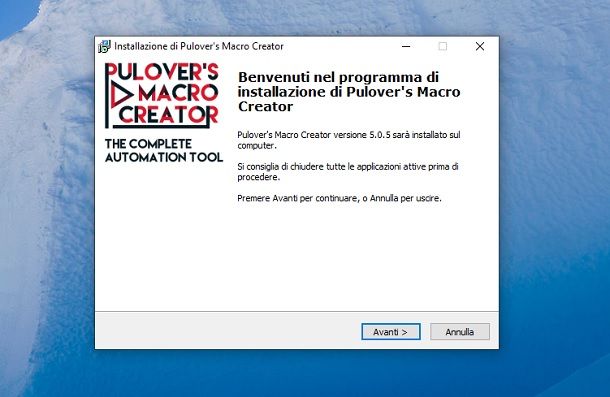 Installazione Pulover Macro Creator