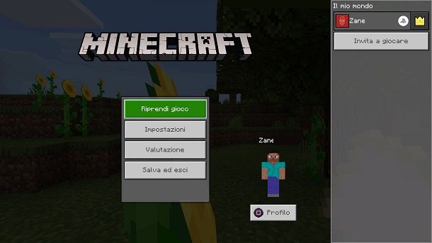 Invita altri giocatori Minecraft PS4