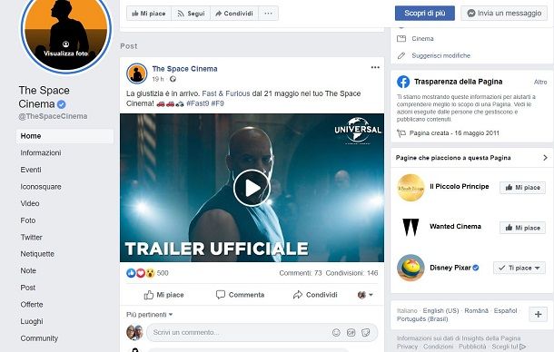 Migliori pagine FB cinema