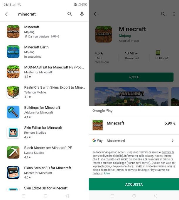 Minecraft Play Store