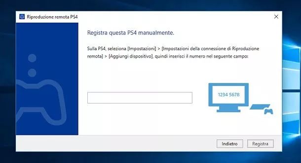 Registra PS4 manualmente