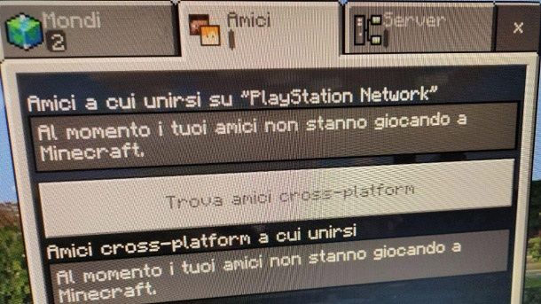 Come accedere al mondo di un amico Minecraft PS4