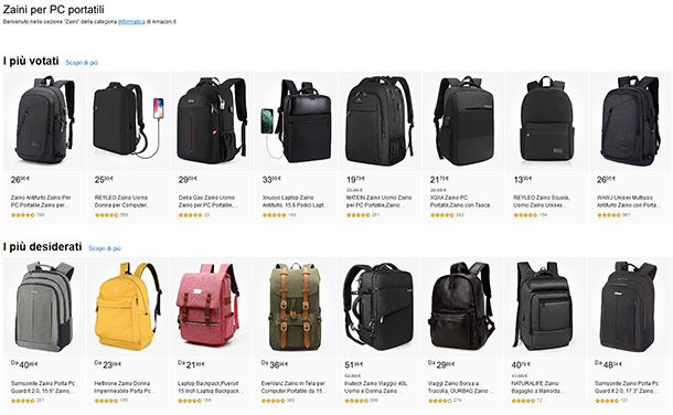 zaino per computer