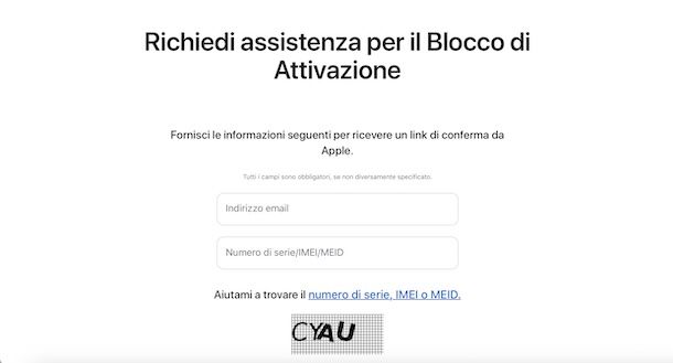 Contattare il supporto Apple