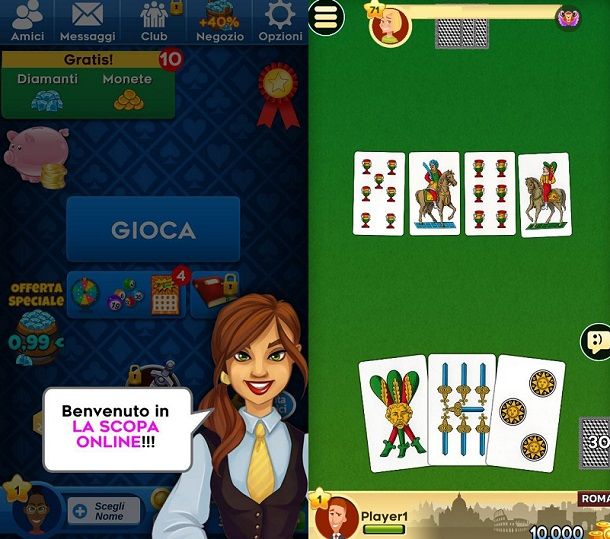 Giochi di scopa online multiplayer da scaricare su smartphone e tablet