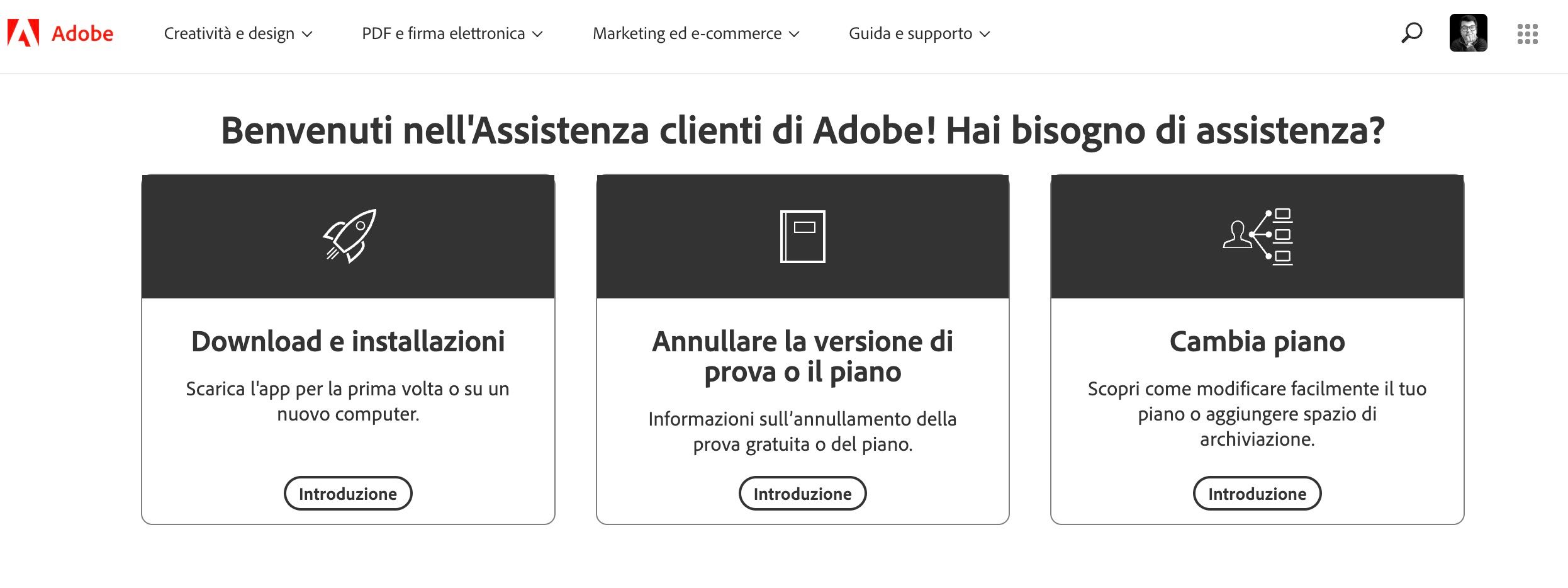 Aiuto di Adobe