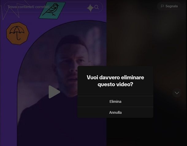 Eliminare video TikTok PC