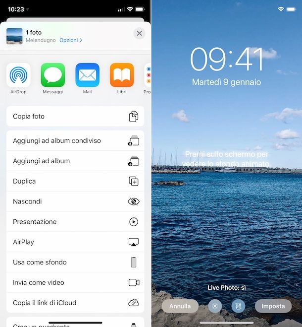 Impostare Live Photo come sfondo su iPhone