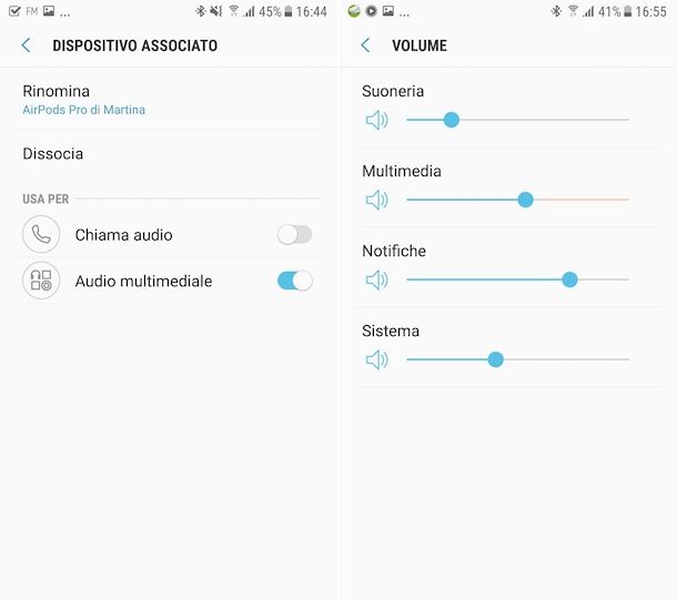 Impostazioni AirPods su Android