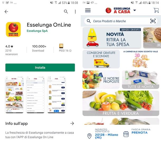 App Esselunga OnLine Android