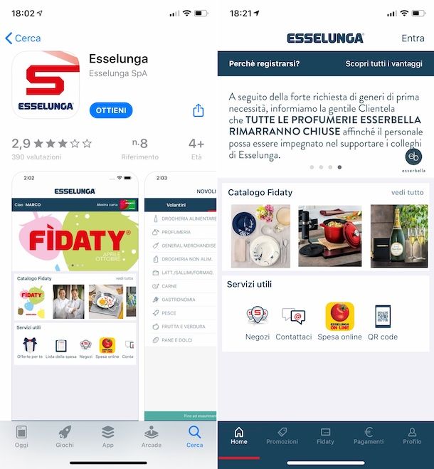 App Esselunga iPhone