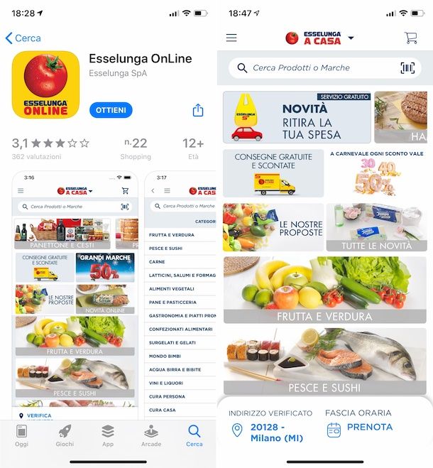 App Esselunga OnLine iPhone