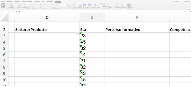 Controllo Errori in Excel