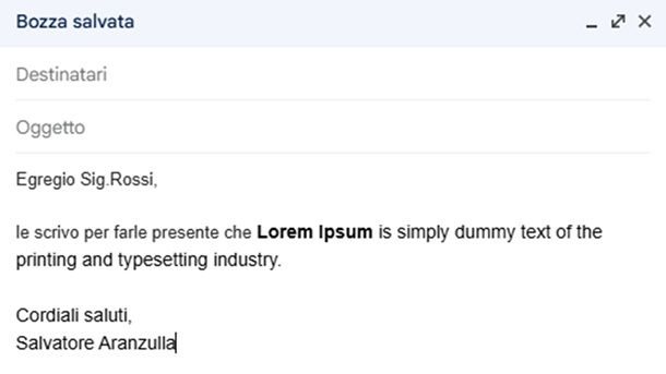 Conclusione mail formale