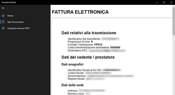 programma XML per fattura elettronica