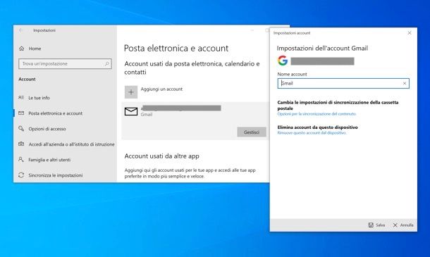 Come rimuovere account Google da Windows