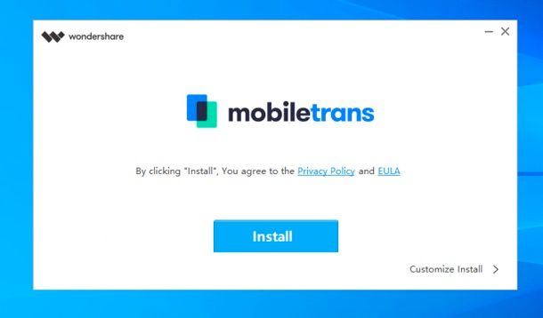 Installazione Wondershare MobileTrans