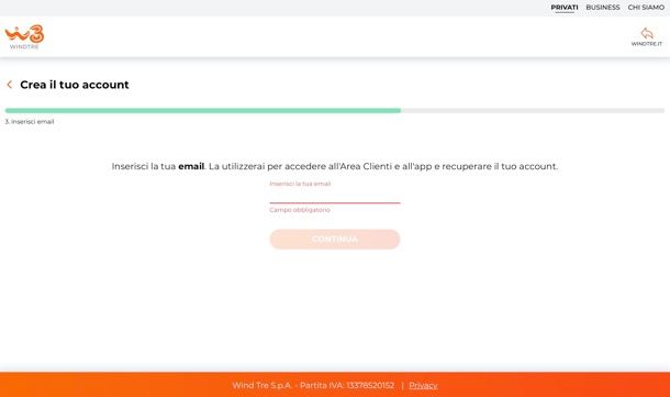 Come registrarsi al sito della Wind
