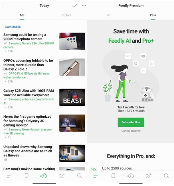 Internet e comunicazione Feedly Android