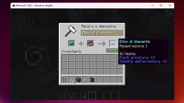 Elmo di diamante con Respirazione Incantamento Minecraft