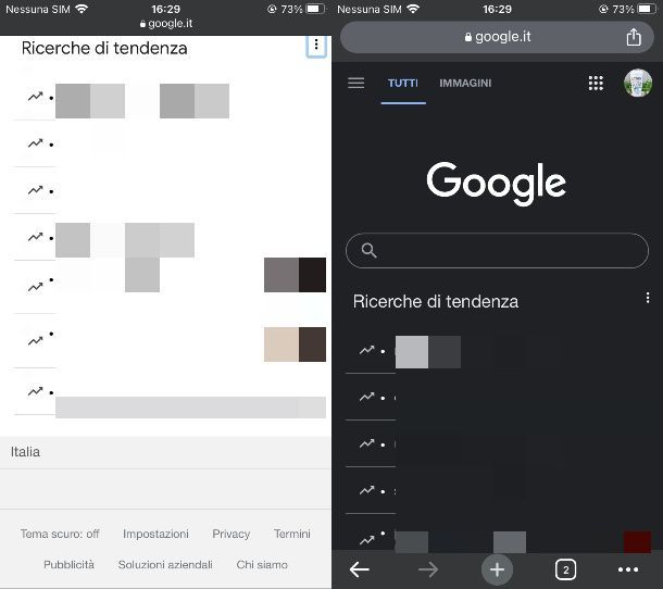 Come avere il tema scuro di Google su iOS/iPadOS