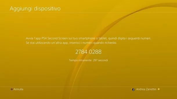 Aggiungi dispositivo PS4