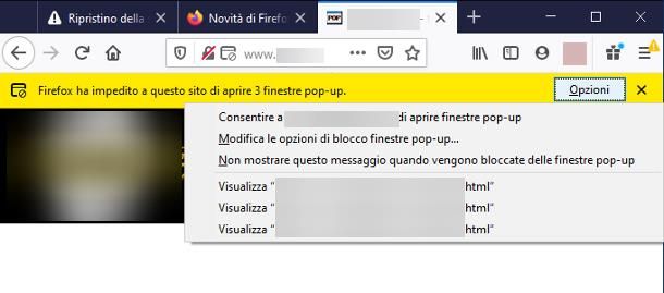 Come togliere il blocco popup su Firefox