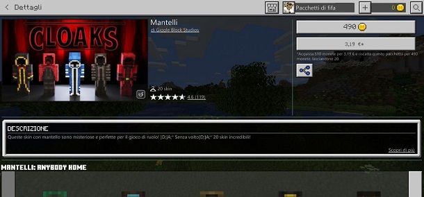 Come mettere il mantello su Minecraft PE