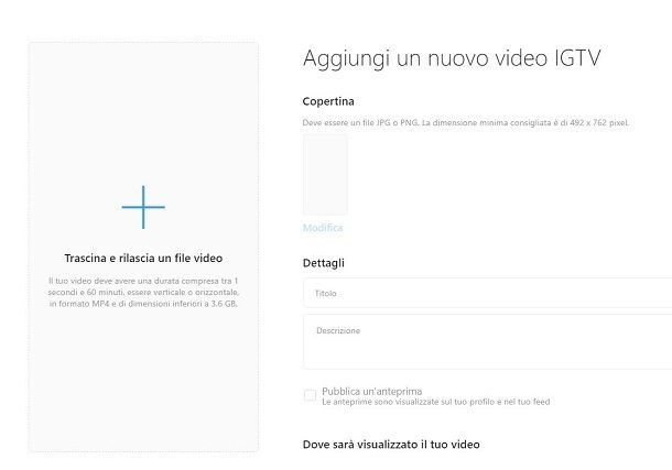 Come fare IGTV su Instagram da computer