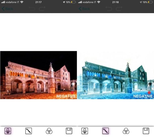 Invertire colore foto su iPhone