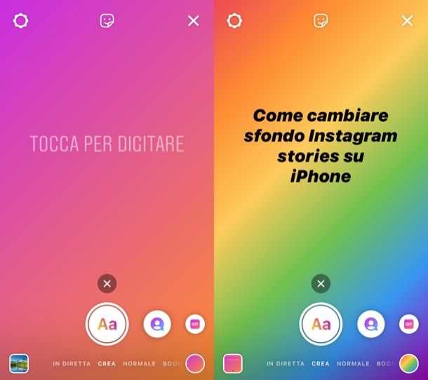 Cambiare colore su Instagram stories iPhone