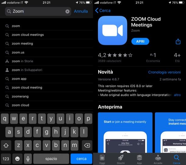 Zoom download iOS