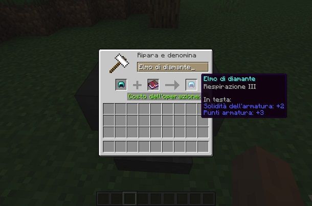 Incantare un elmo su Minecraft