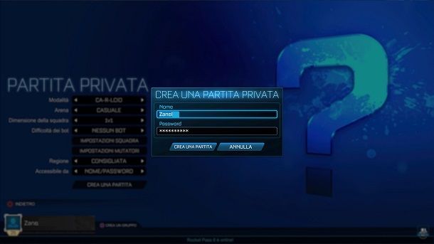 Partita privata online Rocket League