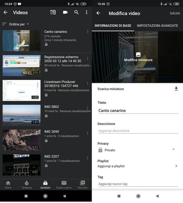 Inserire tag video YouTube da smartphone e tablet
