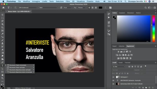 Scrivere su Photoshop