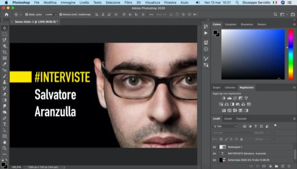 Miniatura video YouTube realizzata con Photoshop