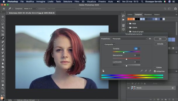 Cambiare colore capelli Photoshop