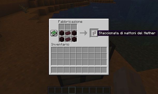 staccionata in mattoni di Nether