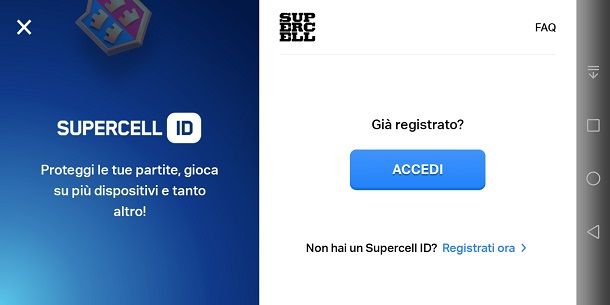 Connettere un altro account Supercell ID